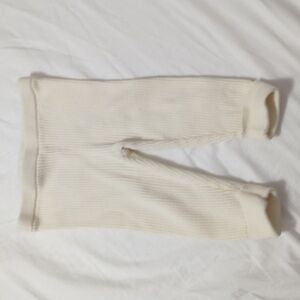 Ribbed cream Leggings 3-6m